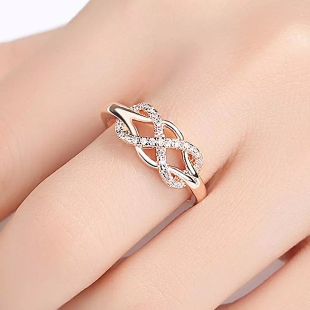 Rose Gold Diamond Infinite Gorgeous Ring - Picture 3 of 4
